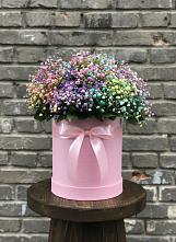 Цветочная композиция из Гипсофила и Розы в шляпной коробке #REPLACE_PRED# Поназырево