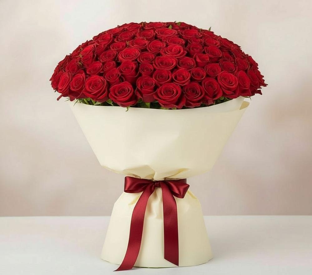 Букет 101 Красная роза Милано в Поназырево