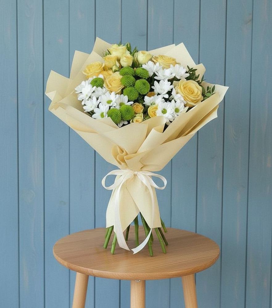 Букет цветов из: Хризантемы и Розы в Поназырево