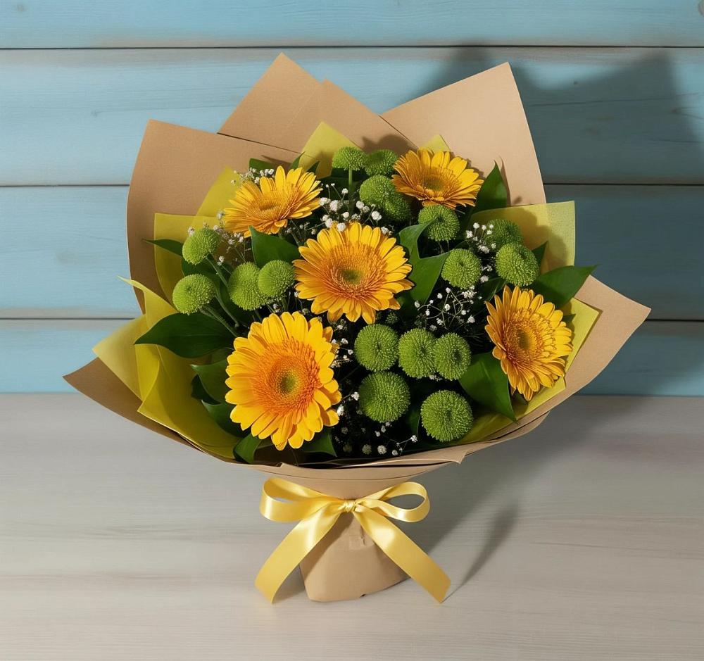 Букет цветов из: Герберы и Хризантемы в Поназырево