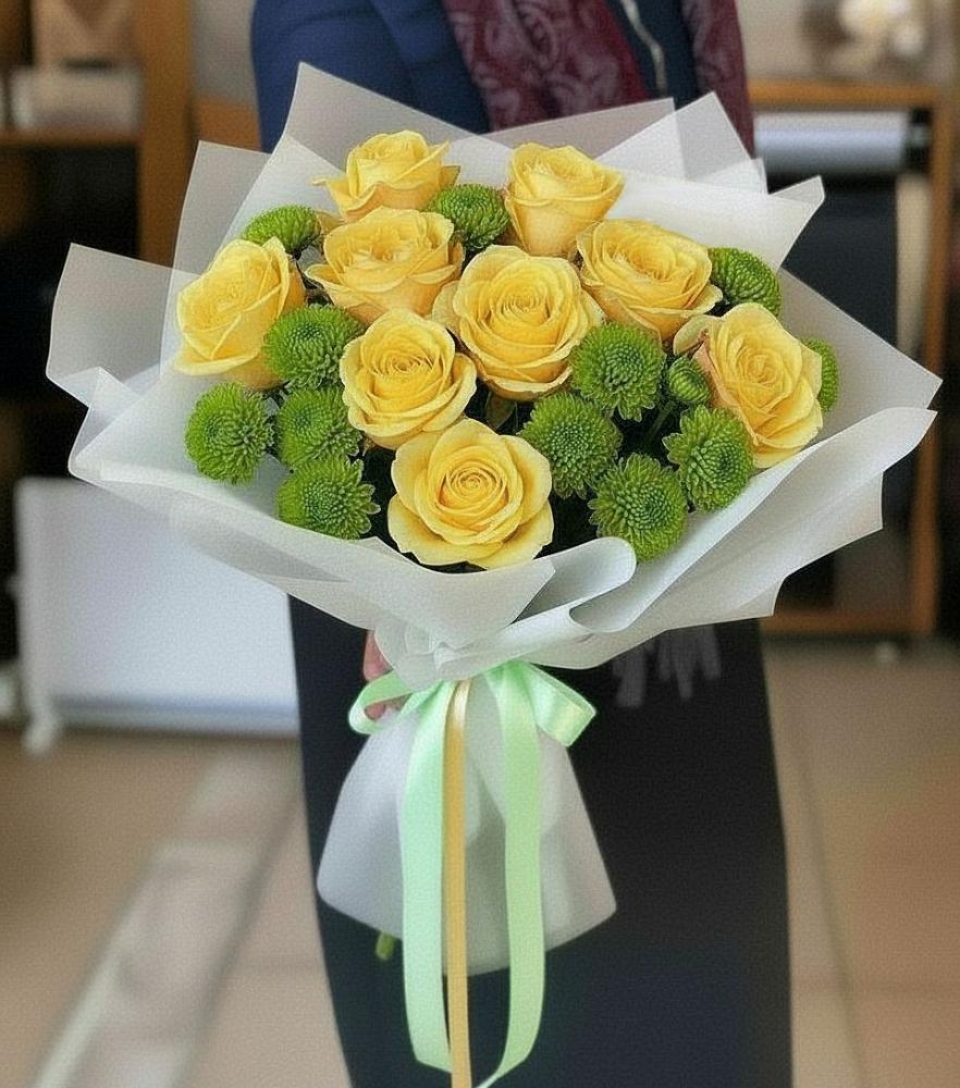 Букет цветов из: Хризантемы и Розы в Поназырево