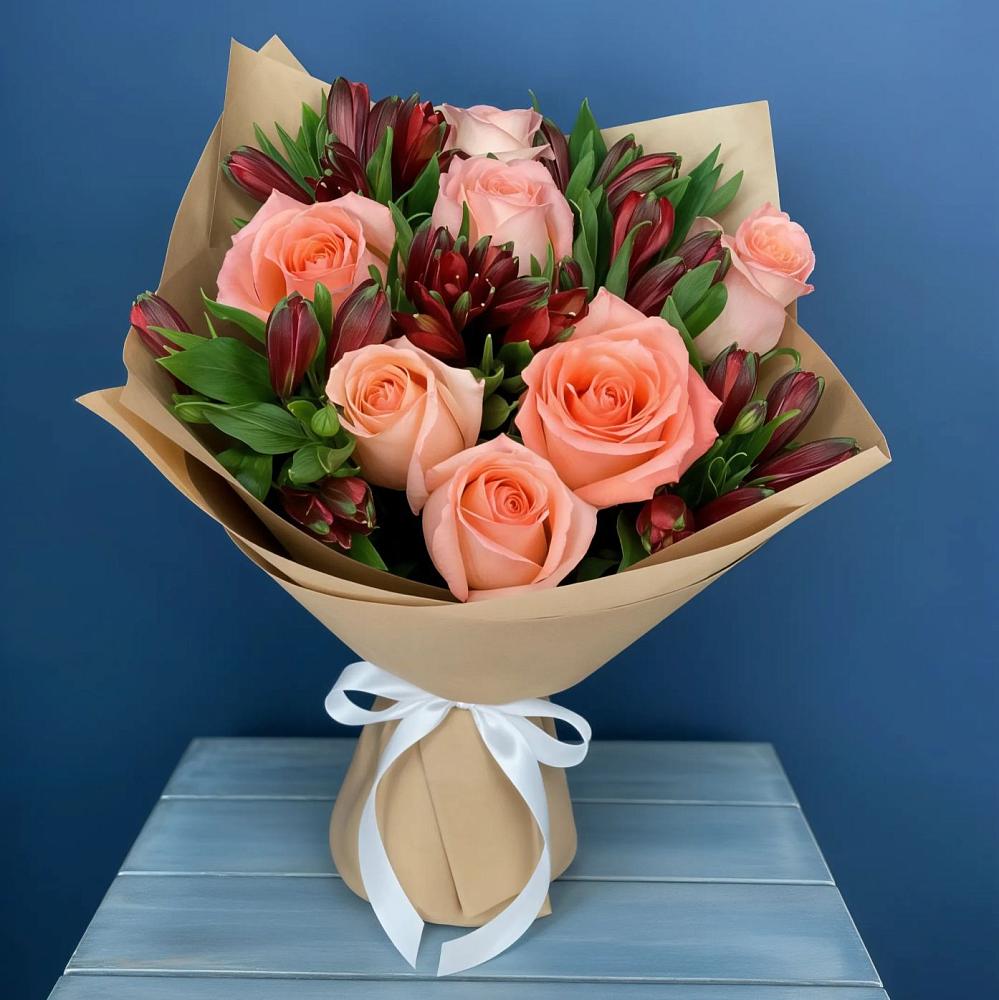 Букет цветов из: Розы и Альстромерии в Поназырево