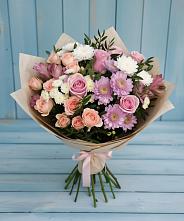 Букет цветов из:  Хризантемы, Розы и Альстромерии в Поназырево