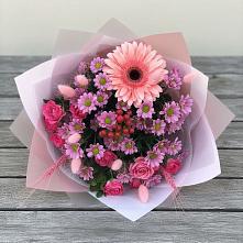 Букет цветов из:  Розы, Герберы и Хризантемы #REPLACE_PRED# Поназырево